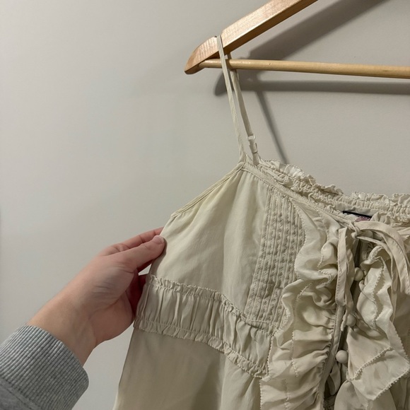 Vintage Y2K Cream Juicy Couture Camisole Blouse Sleeveless Tank Top Coquette - Picture 6 of 16